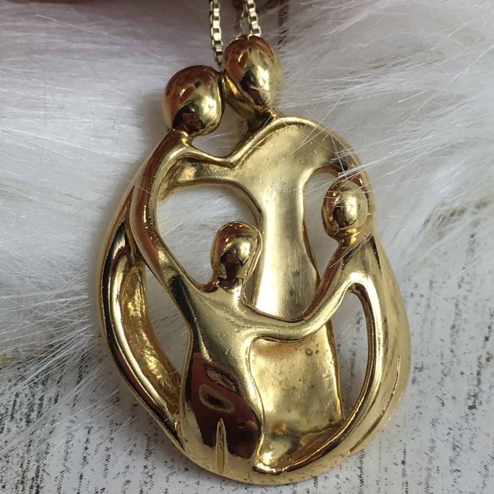 Vintage Carolyn Pollack Happy Family Necklace - Picture 3 of 7